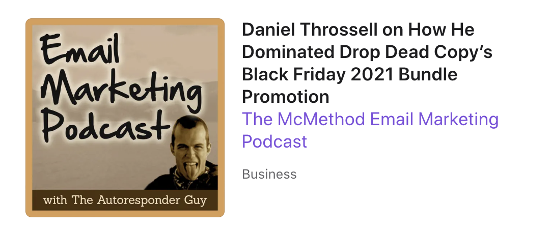 Daniel Throssell Drop Dead Copy Interview